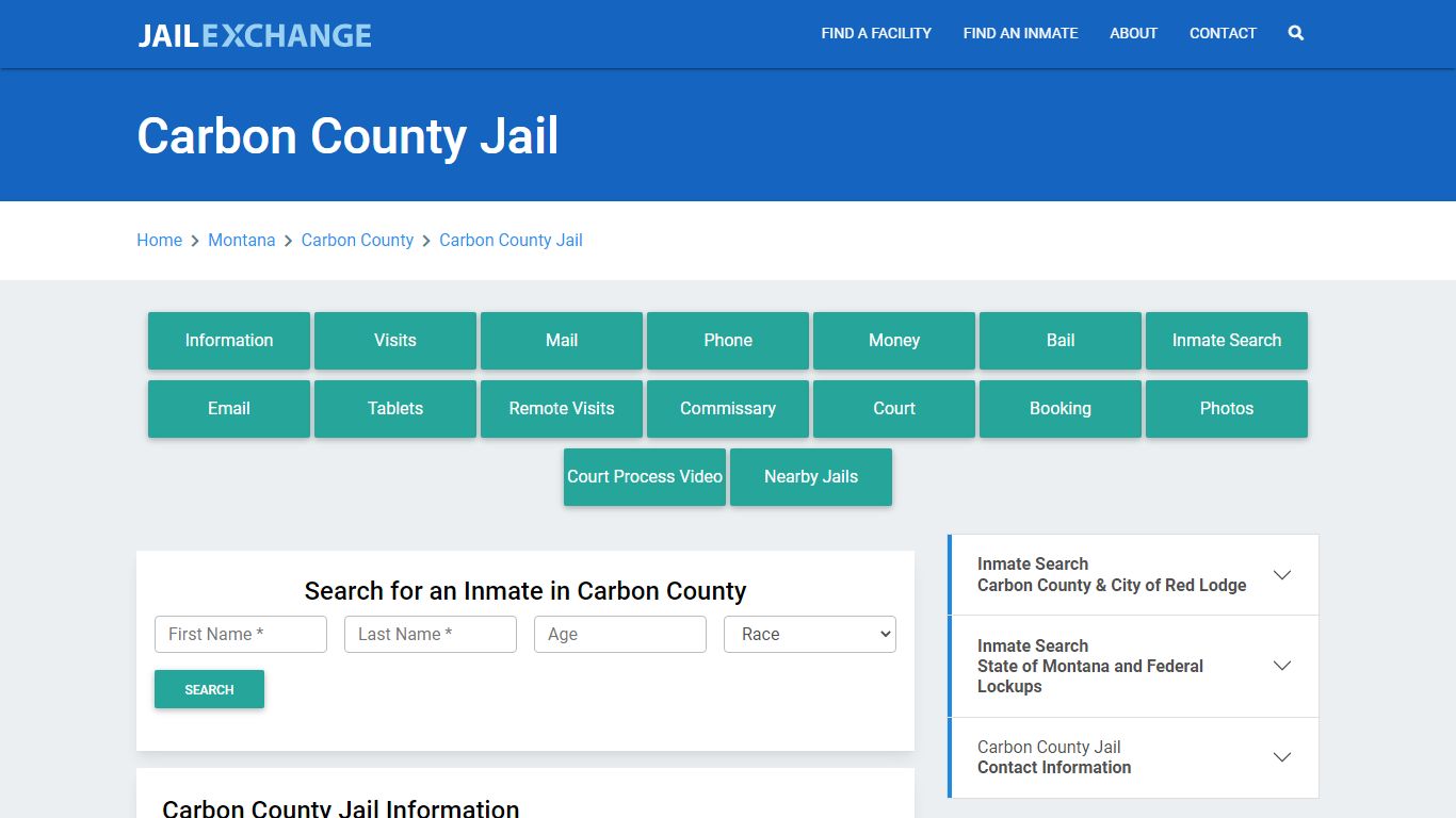 Carbon County Jail Roster Lookup, MT, Inmate Search